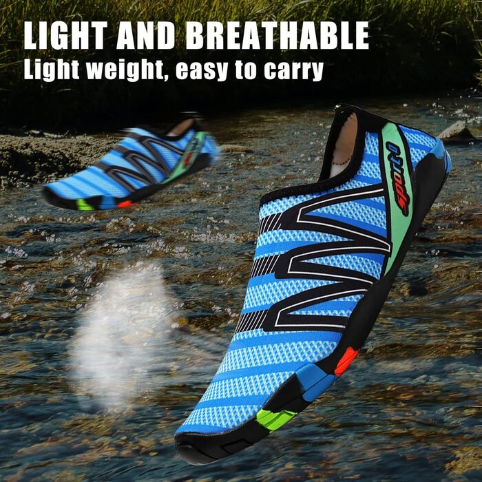 Водні черевики для жінок та чоловіків Tolaler: товсті, неслизькі, швидковисихаючі, міцні та довговічні для пляжу, подорожей, плавання (36 EU, A 01)