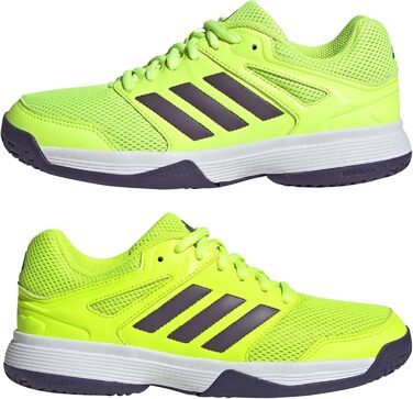 Дитячі кросівки Adidas Speedcourt Indoor для залу - унісекс, розмір 35.5 EU, кольори: Lucid Lemon, Aurora Met, Aurora Plum