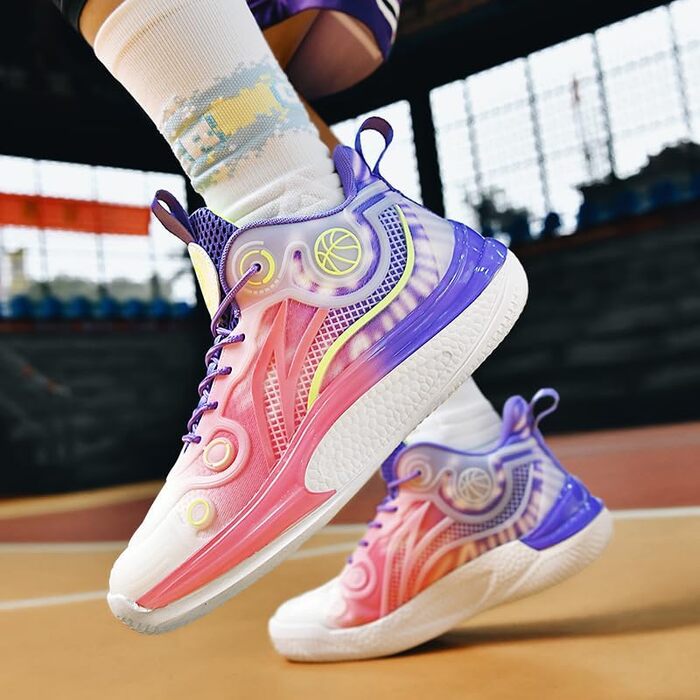 Кросівки баскетбольні для жінок та чоловіків, дихаючі, модні, спортивні, зручні, легкі, з антиковзаючою підошвою, розмір 37.5/38.5 EU, колір Рожевий