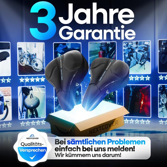 Накидка на сидіння велосипеда Nextcover® CoverPro з Memory Foam 4.0 - ергономічна гелева накладка на сидіння велосипеда - м'яка накидка для сидіння велосипеда I підстилка на сидіння велосипеда для жінок та чоловіків (City)