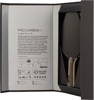 Професійна тенісна ракетка STIGA Cybershape Pro Carbon+, 5-зіркова, шестикутна форма, для атакуючих гравців