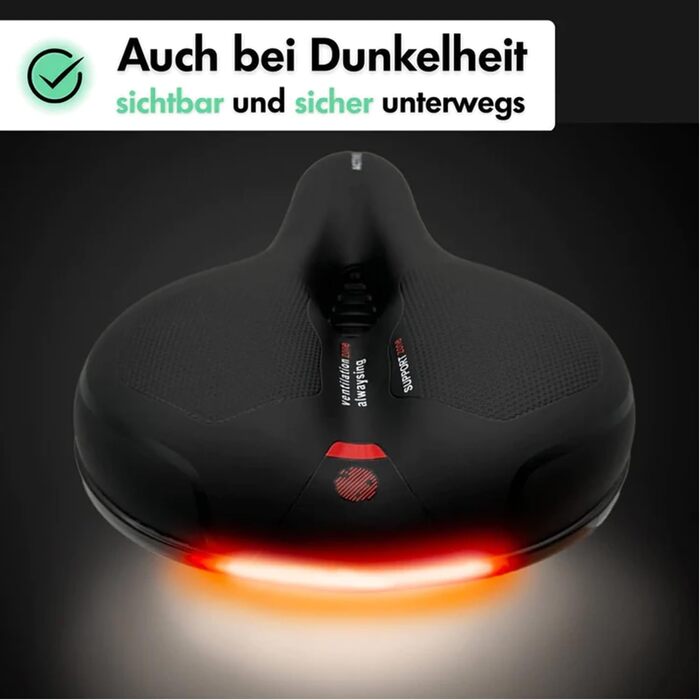 Зручний велосипедний сідло Cloud Comfort Pro 2.0: Memory Foam, ергономічний, амортизуючий, дихаючий для чоловіків, жінок, дітей