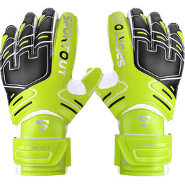 Воротарські рукавички Sportout для дітей та дорослих, з технологією Fingersave, 4mm латекс, Light Green