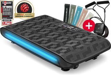 Платформа для фітнесу Sportstech sVibe 4D з вібрацією для дому, 99 рівнів, німецька якість, LED-дисплей, ультратиха, гексагональний дизайн, масаж, тренування преса, ніг та сідниць, з додатком