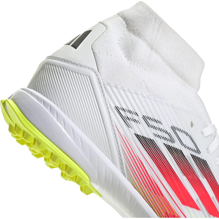 Жіночі футбольні бутси adidas F50 League Mid для гри на траві (46.5 EU, білий/червоний/жовтий)