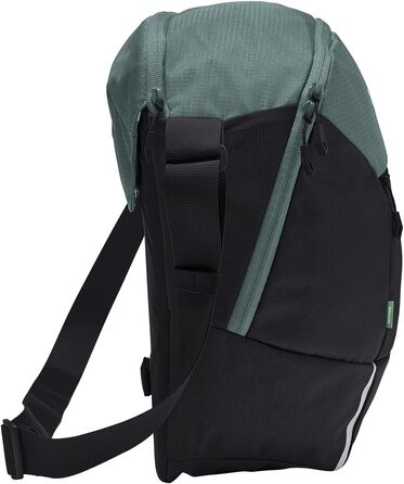 Велосумка VAUDE Cycle Messenger L 20 л з дощовиком, універсальна, чорна/зелена — месенджер для велосипеда