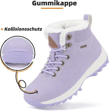 Дитячі зимові черевики Mishansha для хлопчиків та дівчаток, теплі, водонепроникні, снігоступи (36 EU, фіолетові)