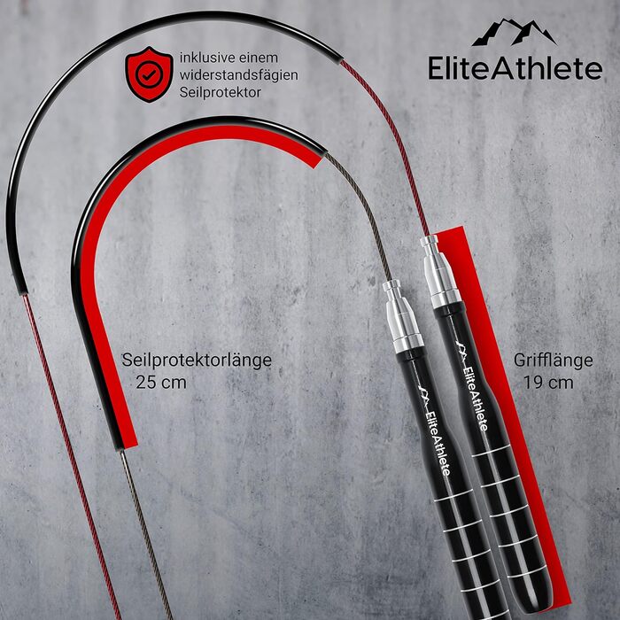 Скакалка EliteAthlete для дорослих, швидкісна, з підшипниками, запасним тросом, для фітнесу, кросфіту, боксу, зі зносостійким чохлом та сумкою, срібляста