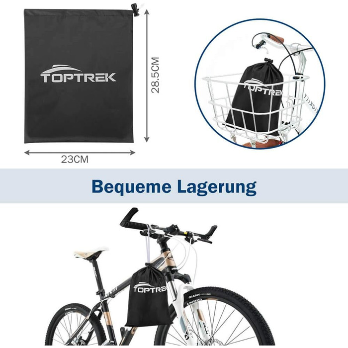 Чохол для велосипеда Toptrek 210D Oxford, 200 x 110 x 70 см, водонепроникний, захист від сонця, міцний, з сумкою