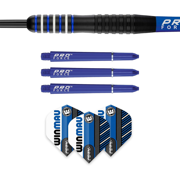 WINMAU Rookie набір латунних дротиків з крилами, стрижнями та ексклюзивною брошурою, синій, червоний, зелений
