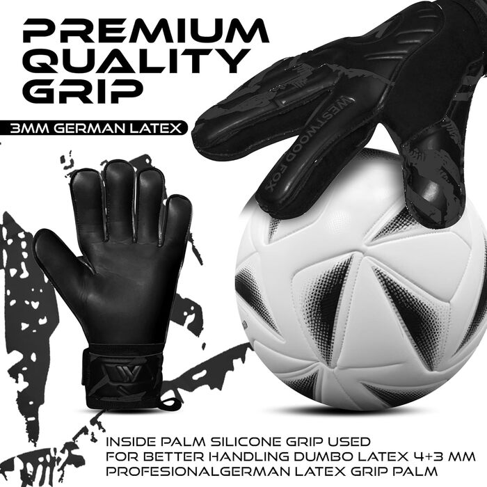 Воротарські рукавички WESTWOOD FOX Fingersave для дітей та юнаків, DumboLatex, 4+3 мм, розмір 6 (8-10 років), жовто-білі