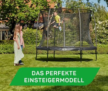 Круглий вуличний батут Salta Comfort Edition ⌀213/305/366см - комплект з захисним покриттям, сіткою та пружинами (TÜV geprüft, чорний/зелений/рожевий)