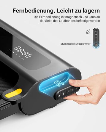 Біговий доріжка з додатком, Smart Walking Pad з подвійною амортизацією, ультратонкий біговий стіл з великою зоною бігу для дому/офісу, max 120 кг з пультом керування та LED-дисплеєм [SpaceWalk Lite] Чорний - без додатку