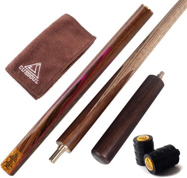 CUESOUL 57' Ручний снукерний кий з 3/4 суглобом та міні-подовжувачем для наконечника, в алюмінієвому кобурі Karella D302