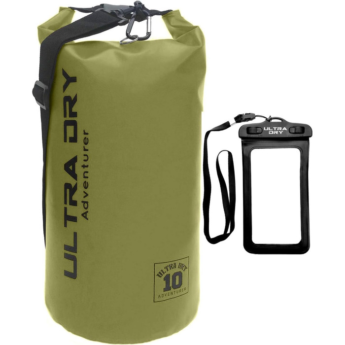 Водонепроникна сумка Ultra Dry Adventurer 5L: містка та зручна для каякінгу, риболовлі, кемпінгу (зелена)