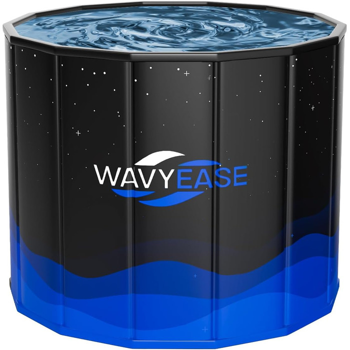 Портативна складана ванна для дорослих (80x66 см) - для відпочинку, душу, SPA, крижаного душу для спортсменів (чорний)