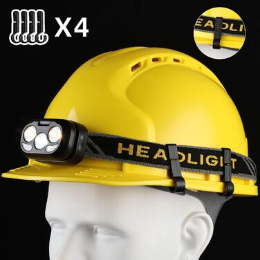 Ліхтар на голову Skylla LED акумуляторний, 250000 люмен, Zoom, 11 режимів, IP67, регульований, для кемпінгу та надзвичайних ситуацій (чорний)