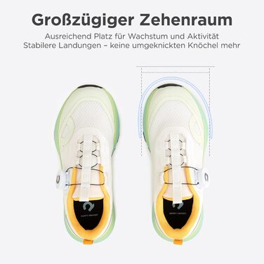 Дитячі кросівки Happy Nochnoc All-MAX – легкі, дихаючі спортивні кросівки з високою амортизацією для тенісу, відпочинку та тренувань. Sakura Rosa, Eisweiß (36 EU)