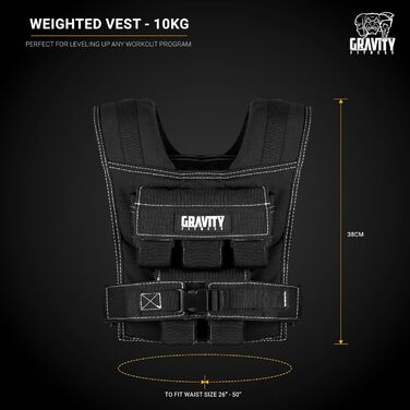 Утяжелитель Gravity Fitness 20/30 кг – регульований жилет для фітнесу, кросфіту, силових тренувань (10 кг)