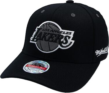 Кепка Mitchell & Ness Curved Classic Red Snapback з логотипом Los Angeles Lakers, чорно-червона, універсальний розмір