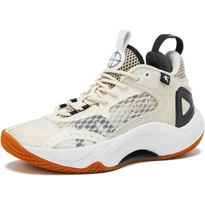 AND1 Дитячі баскетбольні кросівки для дівчаток та хлопчиків, високі, розмір 1-7, для малюків та старших дітей, чорно-бежеві