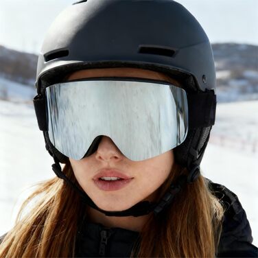 Скі-маска VCOROS OTG для унісекс: захист від сонця, протитуманне покриття, регульована, срібно-білий/чорно-срібний (VLT13%)