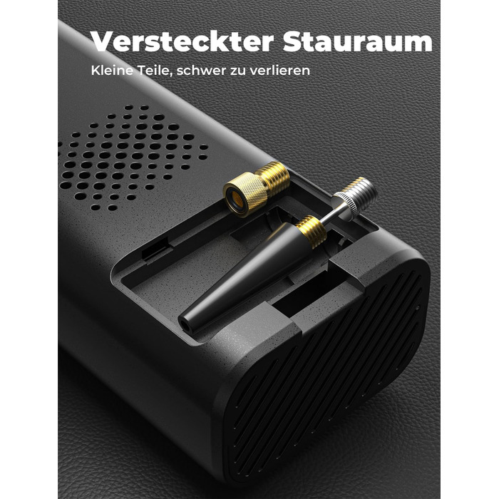 Електричний компресор Oasser з акумулятором 6000mAh, 150 PSI, з двома дисплеями, для авто, мото, велосипеда, м'ячів, подорожей та кемпінгу