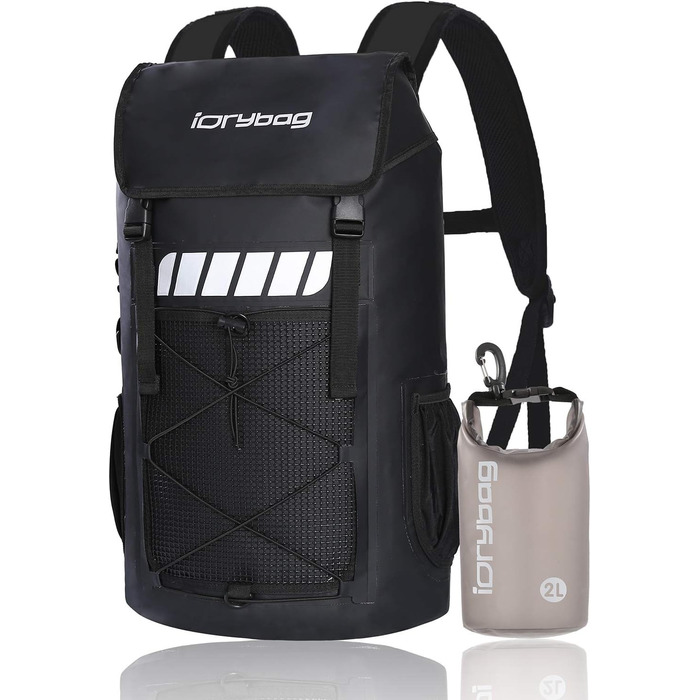 Водонепроникний рюкзак IDRYBAG для чоловіків 25L - ідеальний для каякінгу та піших прогулянок (Чорний)