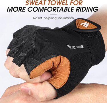 Велосипедні рукавички West Biking для чоловіків та жінок - дихаючі, безпальцеві, з неслизьким покриттям, для MTB, шосе та альпінізму, розмір XL
