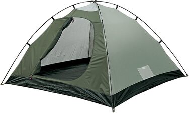 Намет High Peak Nevada 3: куполоподібний намет для кемпінгу на 3 особи, з тамбуром, двошаровий, водонепроникний, з вентиляцією, захист від дощу та комах, оливковий/світло-оливковий
