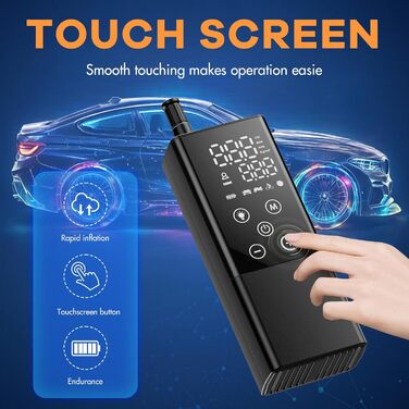 Портативний електричний насос HDeye GP2 4000mAh для авто та велосипедів, чорний