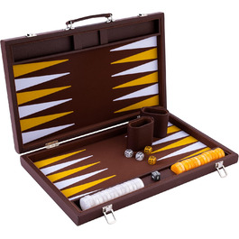 Набір для гри в шашки Engelhart 18 дюймів (45 см) - Люкс, червоний, з перламутровими кубиками та фішками, з підкладкою з фільцу, для професійного та домашнього використання