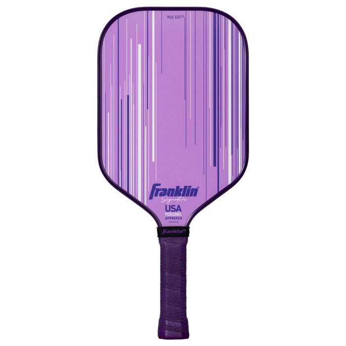Franklin Sports Pro Pickleball-Paddel Signature Serie з MaxGrit поверхнею, сертифікований USAPA, 13 мм + 16 мм поліпропіленовий сердечник (Фіолетовий)