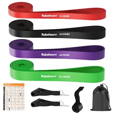Набір еластичних стрічок RUBEHOOW для фітнесу та йоги (15-120 lbs)