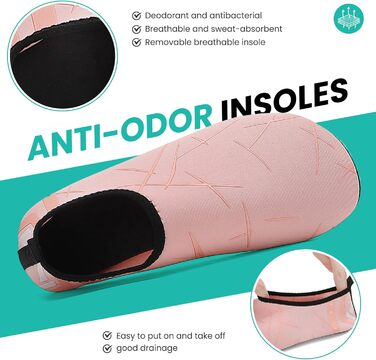 Чоботи для плавання чоловічі та жіночі: легкі, швидковисихаючі, антиковзкі аквашузи для пляжу, басейну, серфінгу (42 EU, 857 Рожевий)