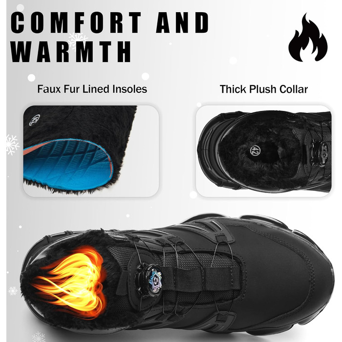 Зимові захисні чоботи,  водонепроникні для чоловіків та жінок. Робочі черевики з повітряною подушкою, сталевим підноском, утеплені, розміри 36-47 EU, чорний.