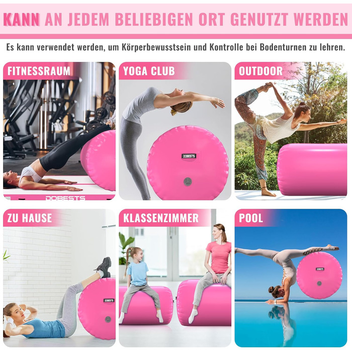 Мата для гімнастики DOBESTS Airtrack Matte, 2/3/4/5/6 м, для занять гімнастикою, йогою, фітнесом, спортом (з насосом та сумкою)