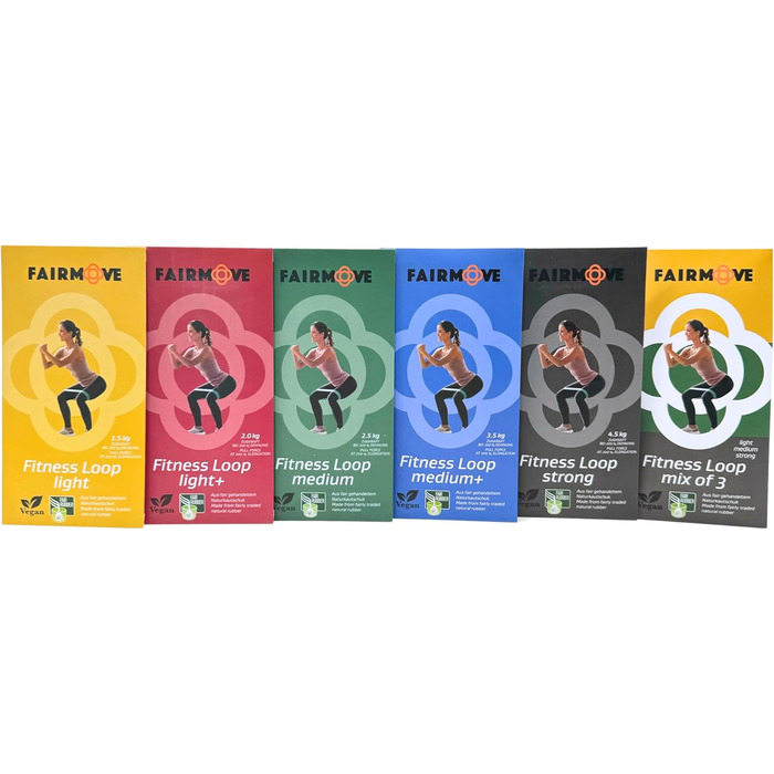Гумові стрічки FAIR Move для фітнесу: набір 3 шт. з натурального латексу (Theraband) для м'язів, йоги, кроссфіту
