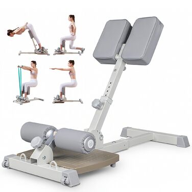 ЛеїкФітнес Сіді Скват Бенч - тренажер для пресу та ніг, багатофункціональний, для дому та фітнес-клубу, бежевий