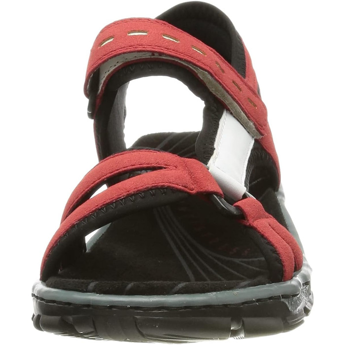 Жіночі сандалії Rieker 68879 - класичні, червоно-комбіновані, 39 EU