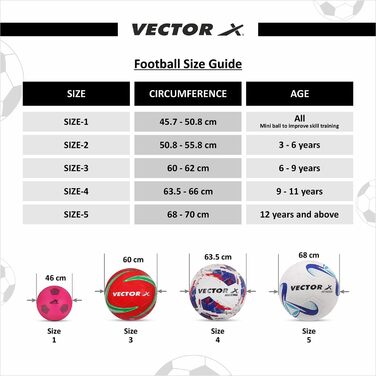 Футбол м'яч Vector X Street Soccer гумовий, машинне зшивання, для тренувань і гри, водостійкий, для юнаків і дорослих, для вулиці та залу