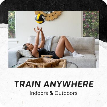 Тренажер для волейбольного пасу SKLZ, чорний, для залу та вулиці, обтяжений м'яч 480 г – покращує контроль, силу, точність, рівномірний розподіл ваги, тренування м'язів