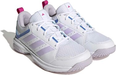 Жіночі кросівки Adidas Ligra 7 Indoor для залу (48 EU, білий, сріблястий, синій)