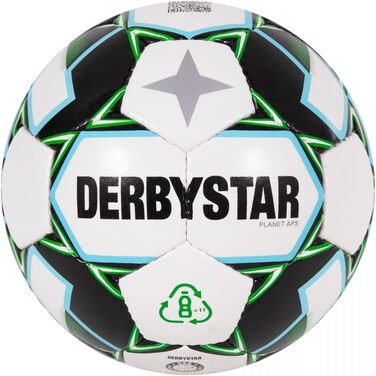 Футбольний м'яч DERBYSTAR Planet APS v21, біло-зелено-чорний, розмір 5