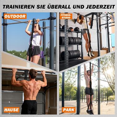 Смуги опору для підтягувань Klimmzughilfe, 50-350lbs, регульований опір та висота, з підставкою для ніг, чорні