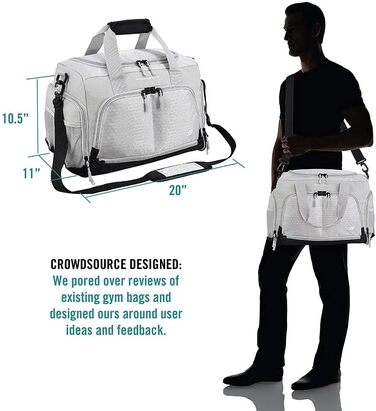 Спортивна сумка FocusGear Ultimate Gym Bag 2.0, водовідштовхувальна, 10 відділень, середня, зелена, 29,8×26,7×50,8 см