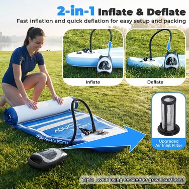 Насос електричний для SUP дощок Dr.meter 20 PSI з акумулятором 5200mAh, LED підсвіткою, для каяків, човнів, кайтсерфінгу