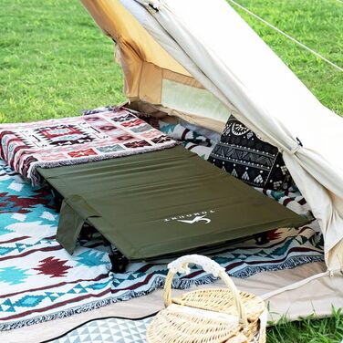 TOMOUNT Легке розкладне ліжко з алюмінію для кемпінгу - компактне, портативне, для відпочинку на природі, подорожей, пляжу (зелене)