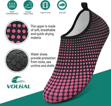 Аквашузи для плавання та йоги: легкі, швидковисихаючі, з антиковзким покриттям для жінок та чоловіків (39 EU), рожево-червоні