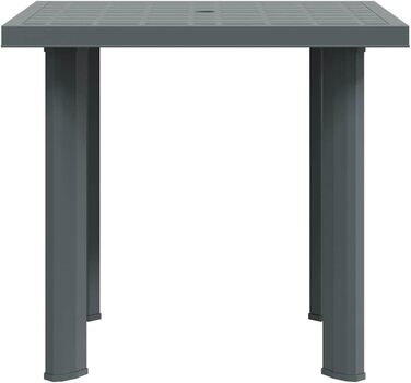 Садовий стіл vidaXL 101x68x72 см, пластик, зелений, з отвором для парасольки, для балкона та саду